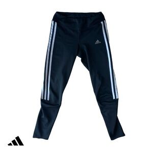 WOMEN'S ADIDAS RUNNING CLIMALITE 7/8 LEGGINGS SIZE  XS BLACK AND WHITE 3-STRIPES